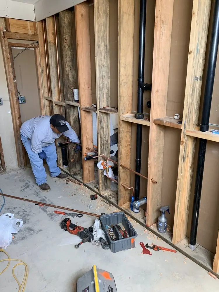 Commercial rough-in plumbing for Gas Line Repair in Leland